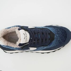 Voile Blanche Blue & White Cozy Men's Wool Sherpa Trainers Sneakers Sz 43